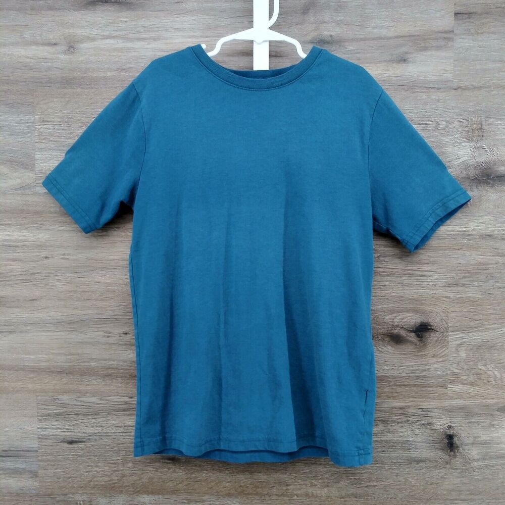 Wonder Nation Shirt Boys Size L 10-12 Teal Blue Green Short Sleeve T-Shirt